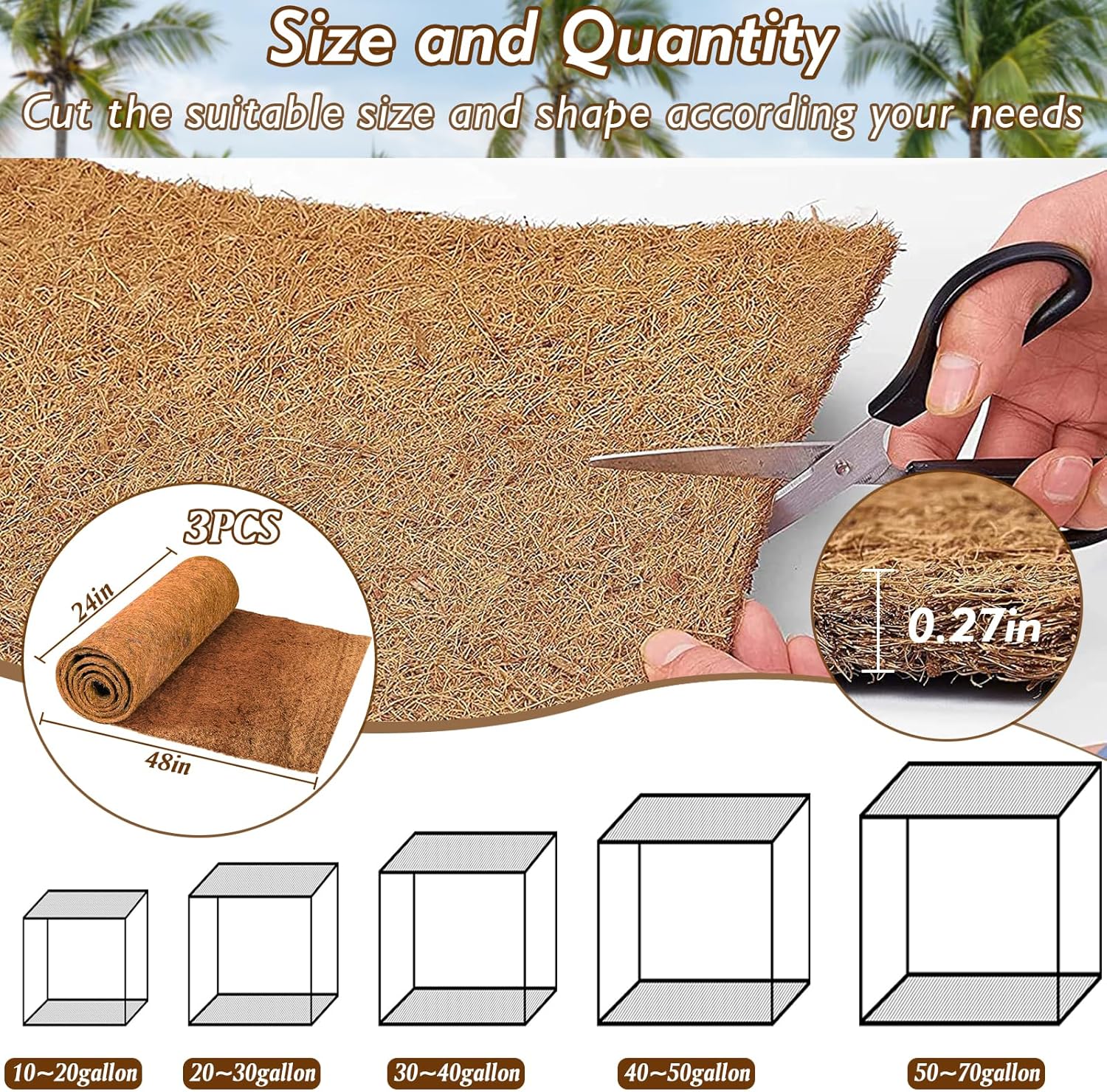 3 Rolls Reptile Carpet, 24x48i - Substrate Coconut Fiber recensione e prezzo