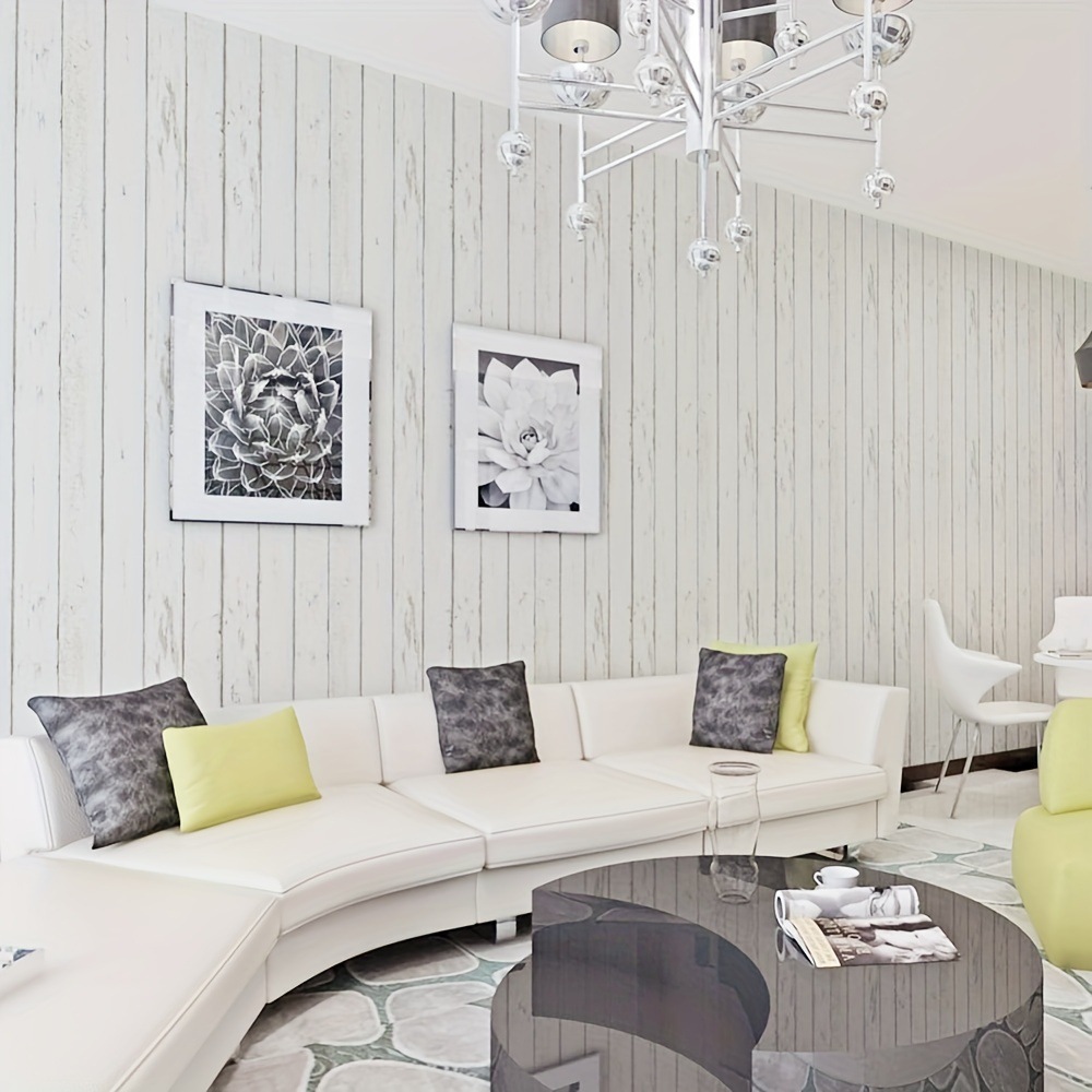 Retro White Wallpaper Wooden P - Pvc Panel Background recensione e prezzo