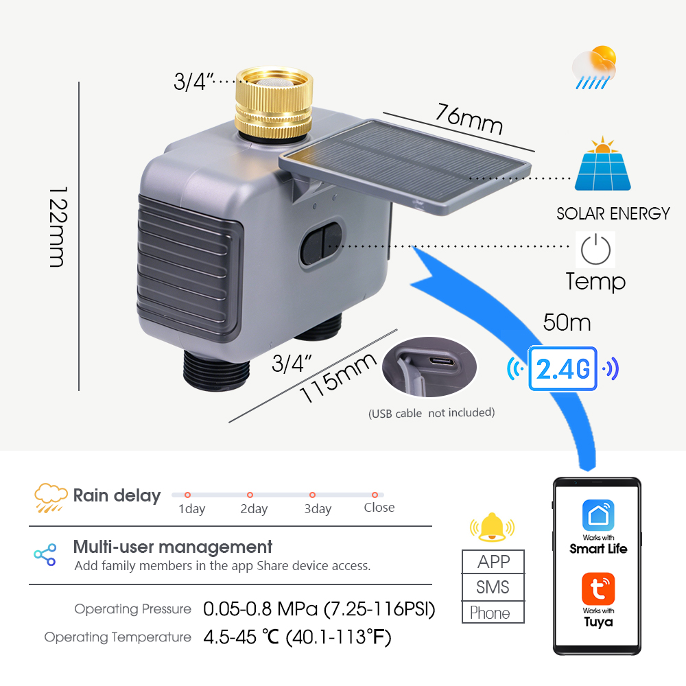 10-30M Tuya Dual Outlet Solar  - Timer Dual Outlet recensione e prezzo
