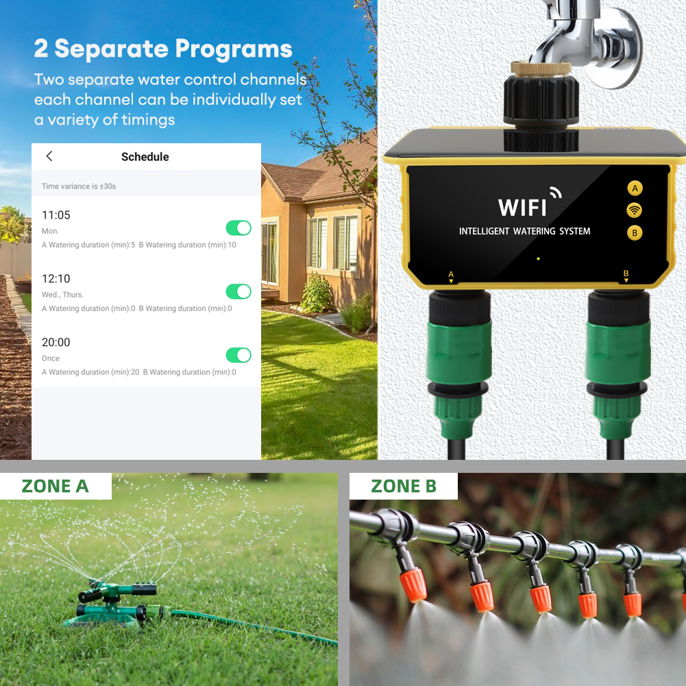 WiFi Solar Timer Dual Water Va - Timer Dual Outlet recensione e prezzo